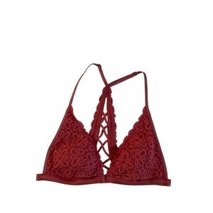 Victoria's Secret Bralette Sz S Mauve Lace Triangle Padded Coquette Sexy Y2K Bra